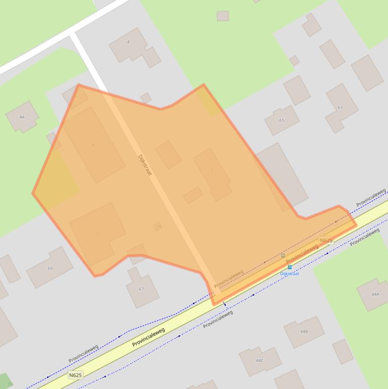 Kaart van postcodegebied 5398JP.