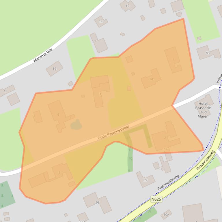 Kaart van postcodegebied 5398JR.