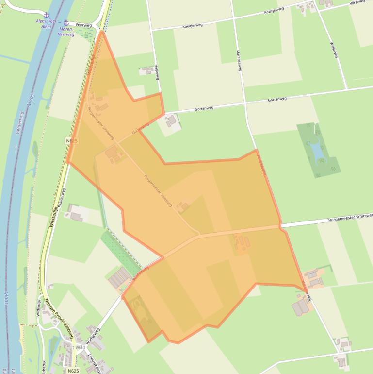 Kaart van postcodegebied 5398JV.