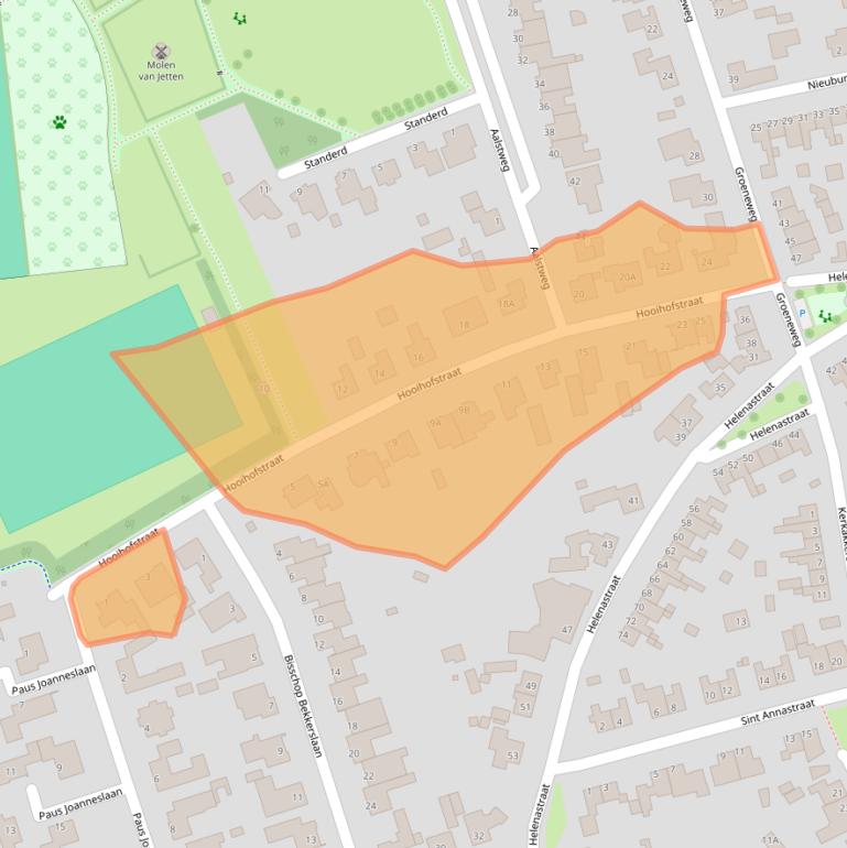 Kaart van postcodegebied 5401AE.