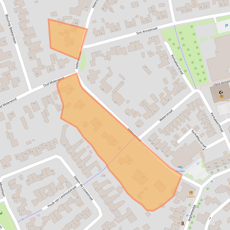Kaart van postcodegebied 5401AK.