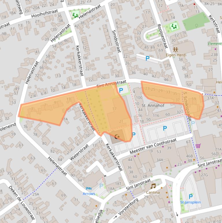 Kaart van postcodegebied 5401AN.