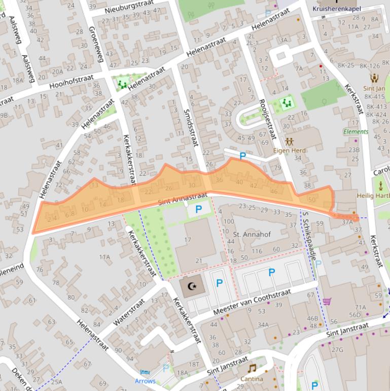 Kaart van postcodegebied 5401AP.