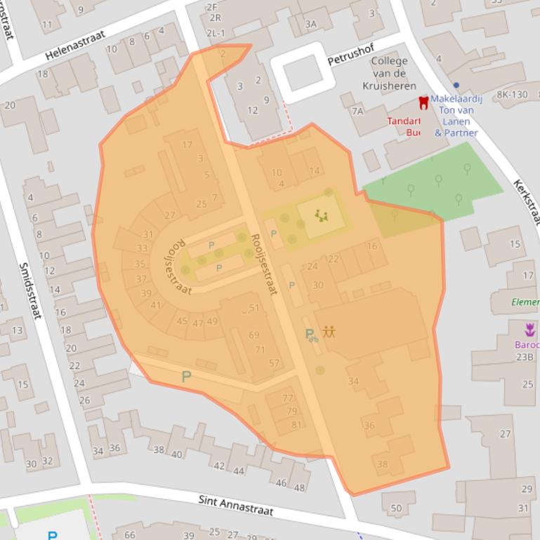 Kaart van postcodegebied 5401AT.