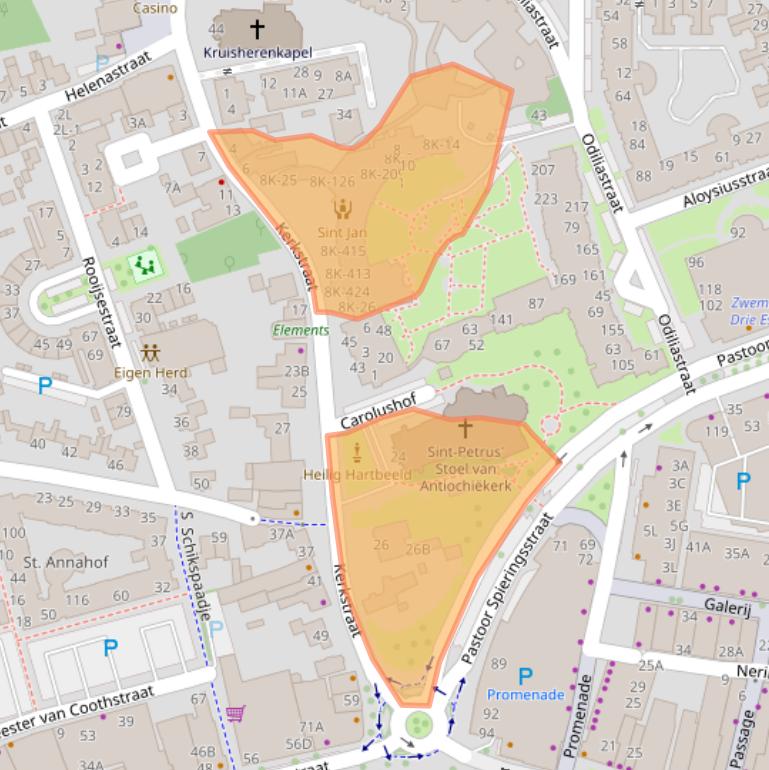 Kaart van postcodegebied 5401BE.