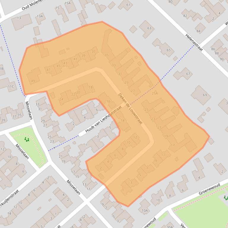 Kaart van postcodegebied 5401BM.