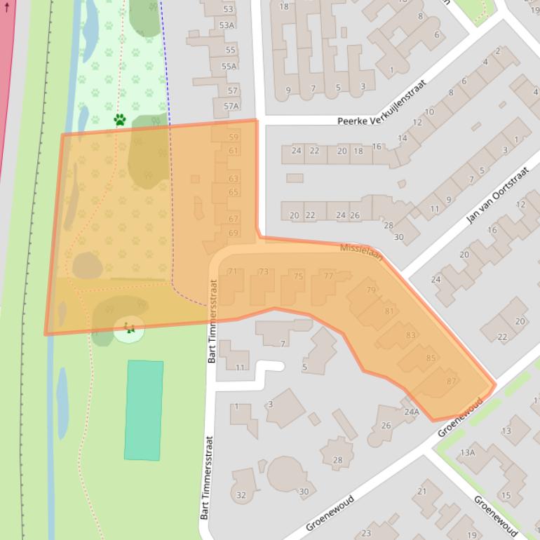 Kaart van postcodegebied 5401BP.