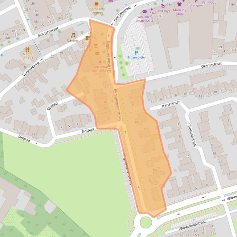 Kaart van postcodegebied 5401CA.