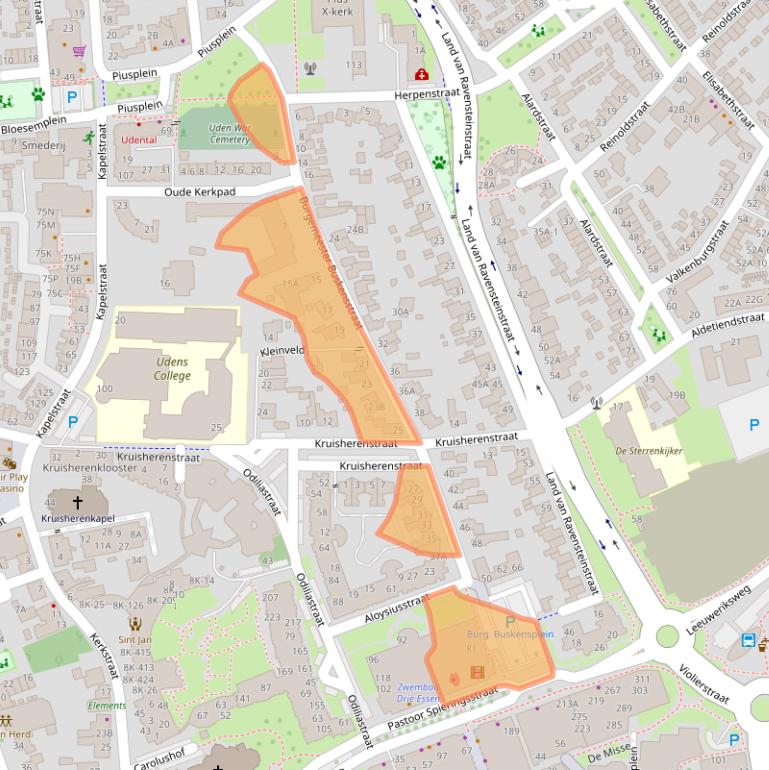 Kaart van postcodegebied 5401ED.