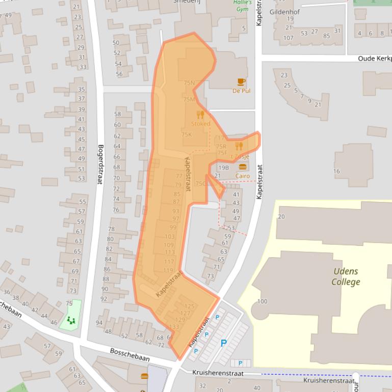 Kaart van postcodegebied 5401EH.