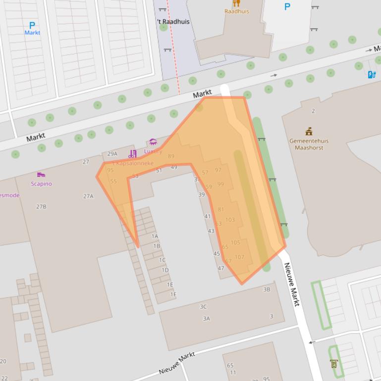 Kaart van postcodegebied 5401EK.