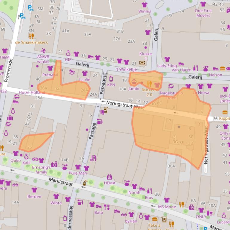 Kaart van postcodegebied 5401GB.