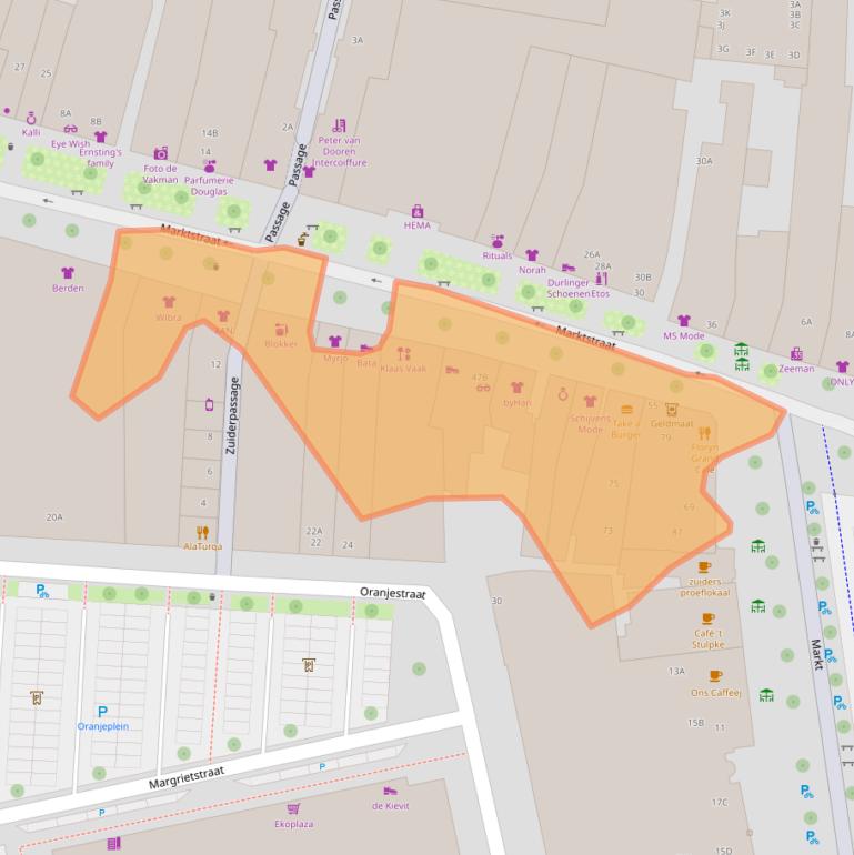 Kaart van postcodegebied 5401GG.
