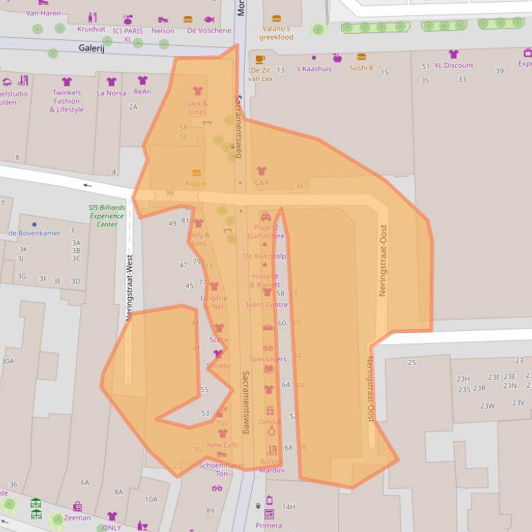 Kaart van postcodegebied 5401GR.