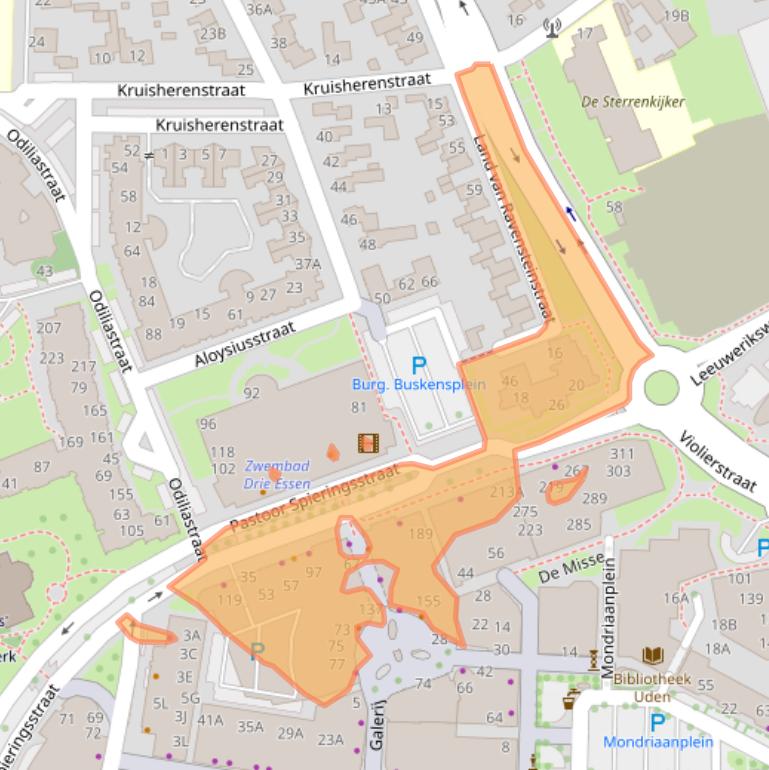 Kaart van postcodegebied 5401GT.