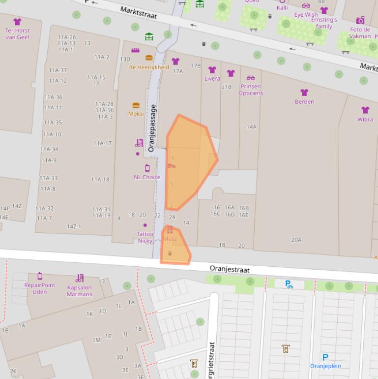 Kaart van postcodegebied 5401HV.