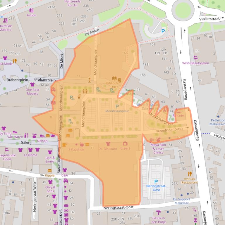 Kaart van postcodegebied 5401HX.