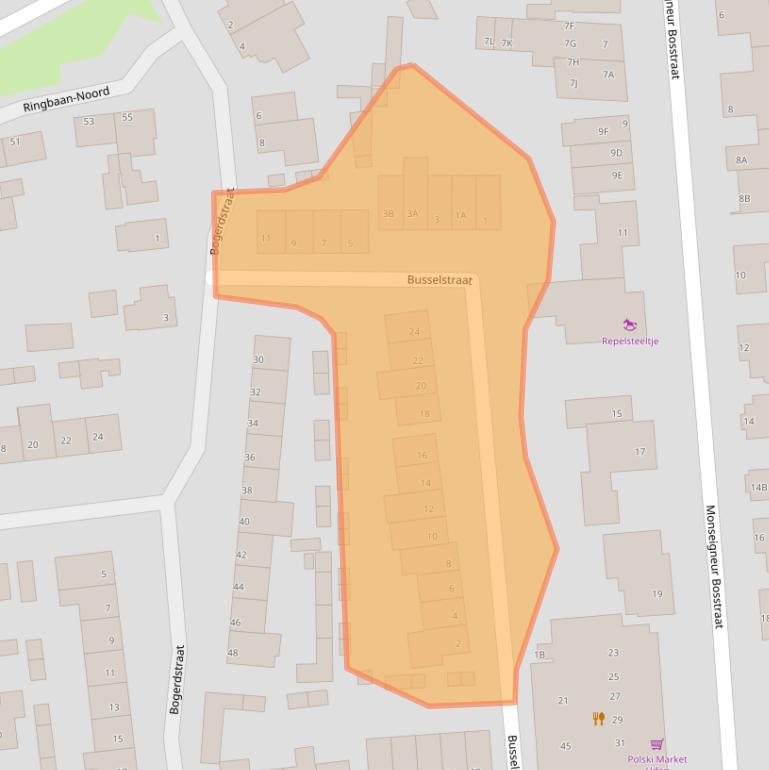 Kaart van postcodegebied 5401KR.