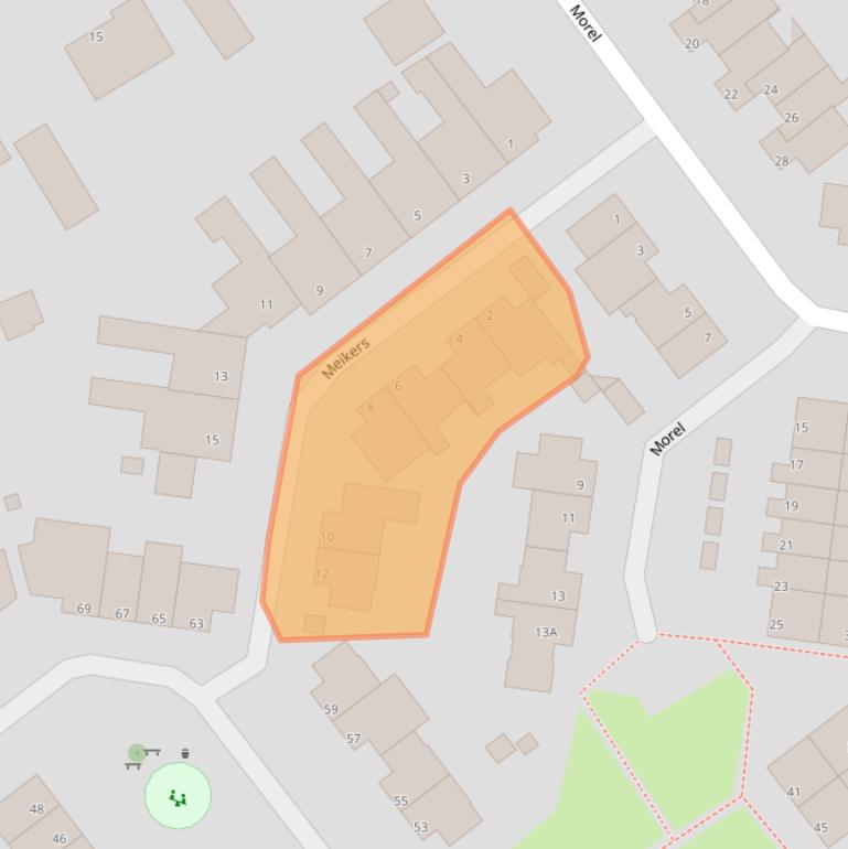 Kaart van postcodegebied 5401KT.