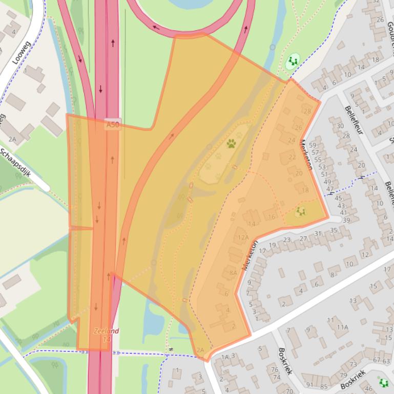 Kaart van postcodegebied 5401LS.