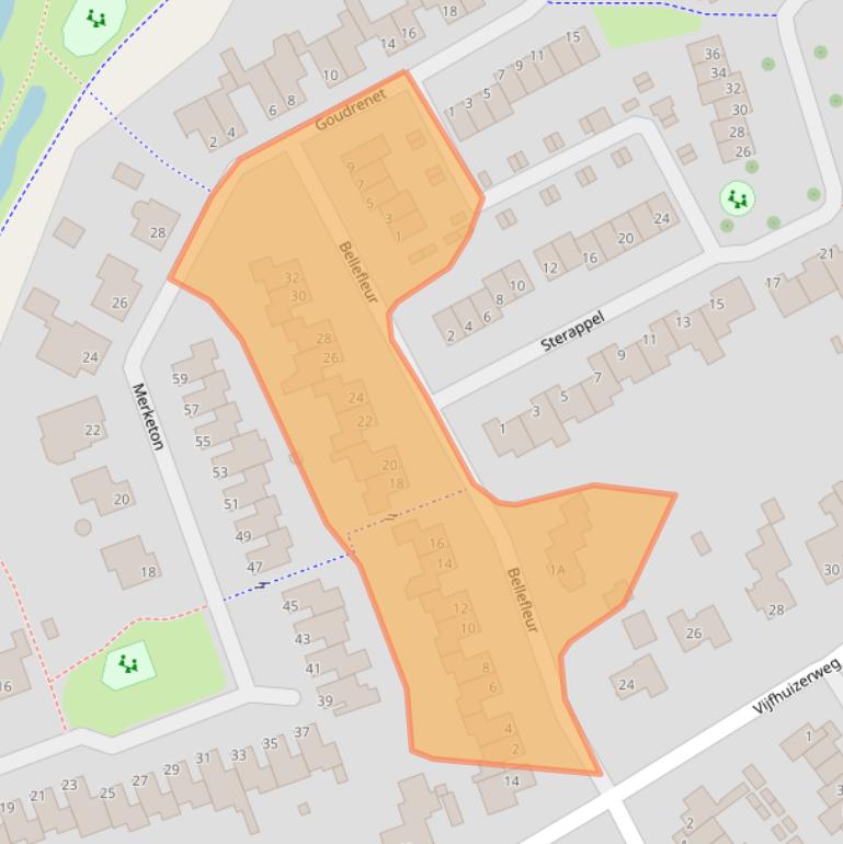 Kaart van postcodegebied 5401LT.