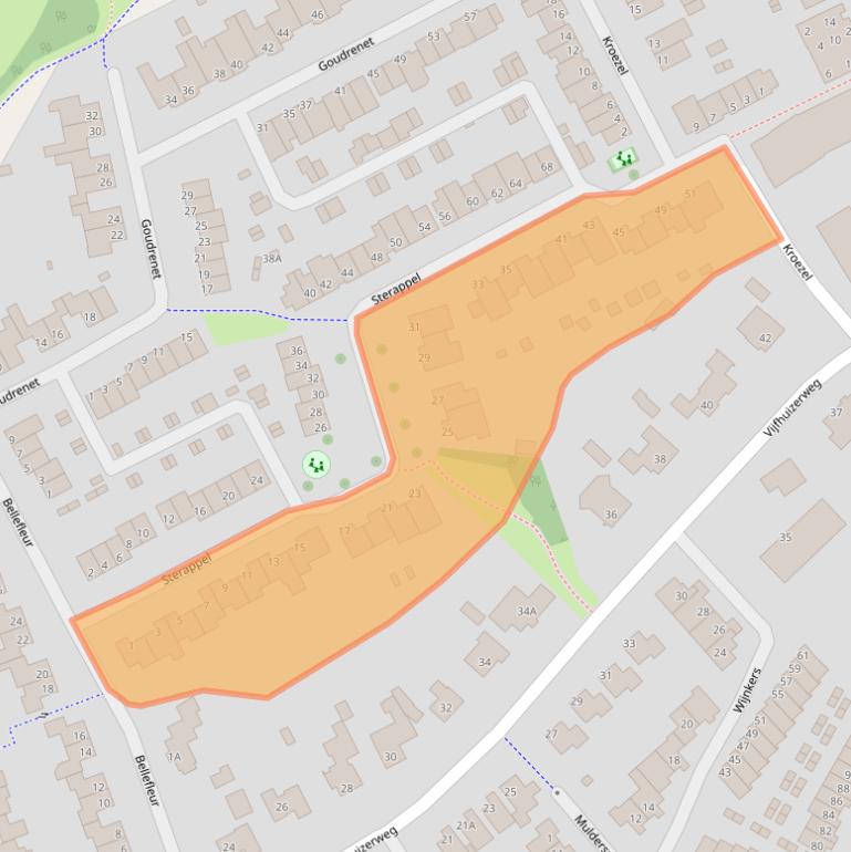 Kaart van postcodegebied 5401LV.