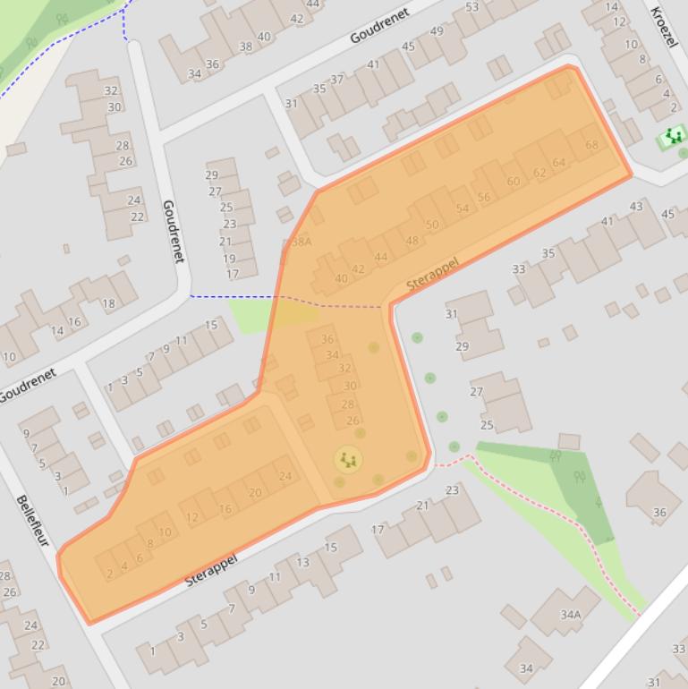 Kaart van postcodegebied 5401LW.