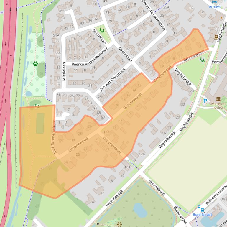 Kaart van postcodegebied 5401PC.