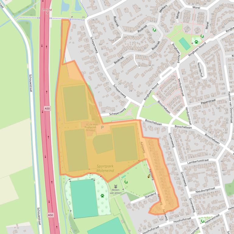 Kaart van postcodegebied 5401ZR.