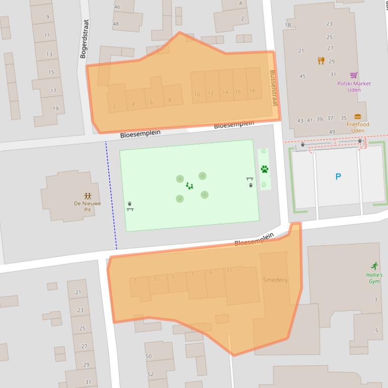 Kaart van postcodegebied 5401ZX.