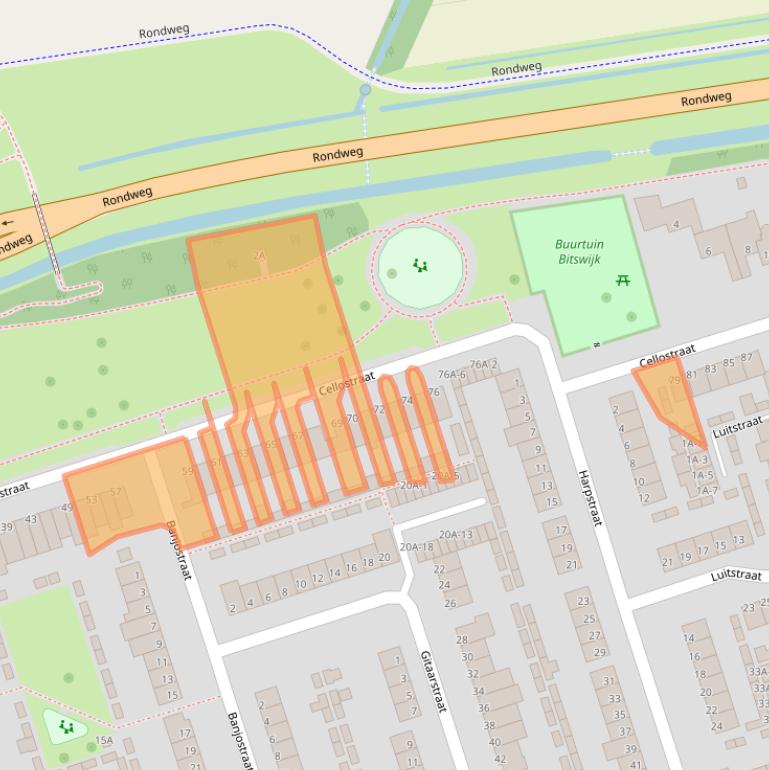 Kaart van postcodegebied 5402AB.