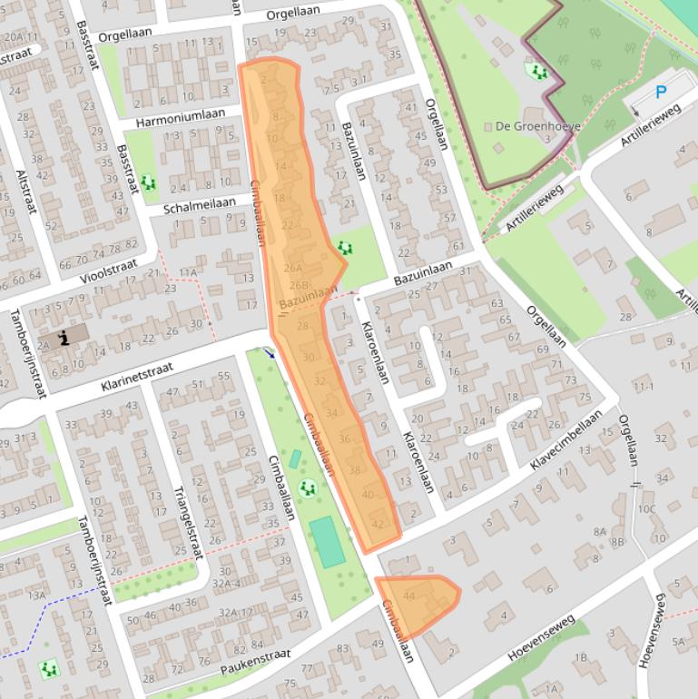 Kaart van postcodegebied 5402AZ.