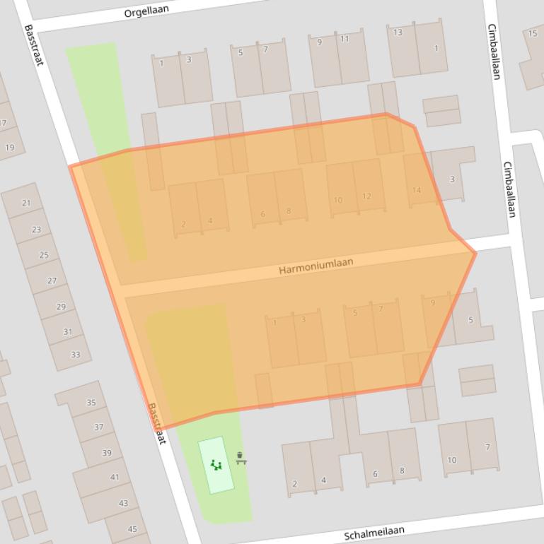 Kaart van postcodegebied 5402BA.