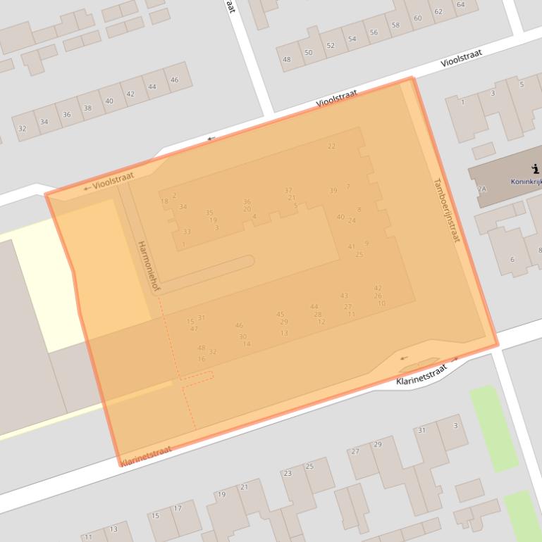 Kaart van postcodegebied 5402BJ.