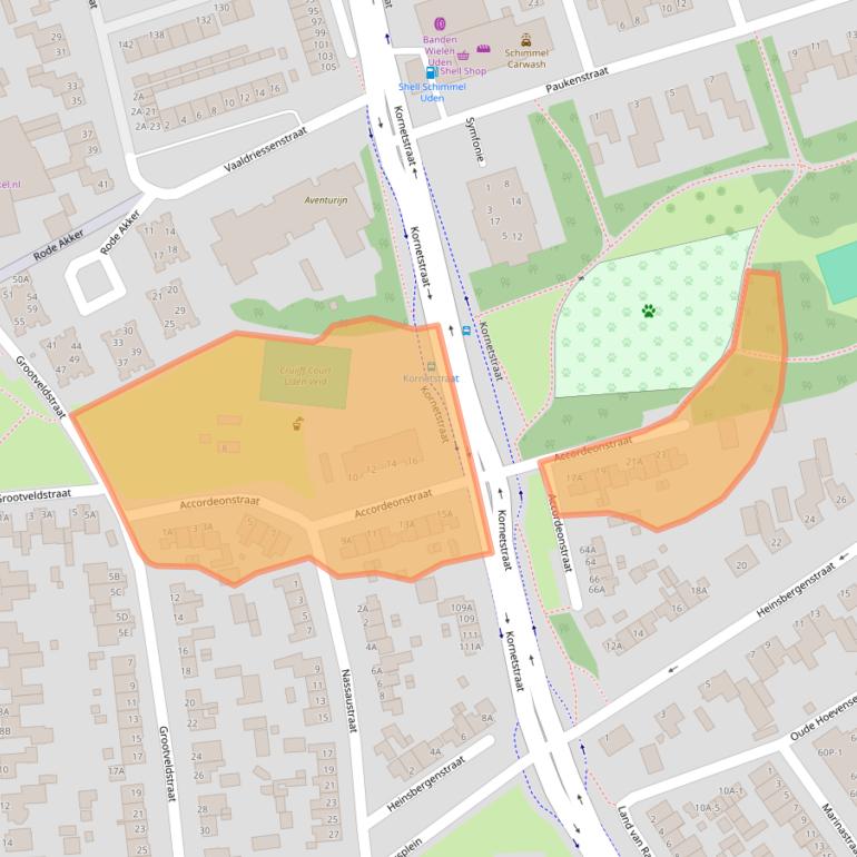 Kaart van postcodegebied 5402CJ.