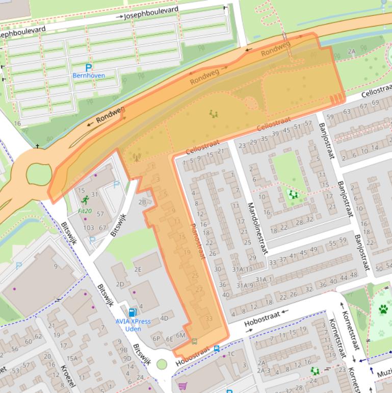 Kaart van postcodegebied 5402DJ.