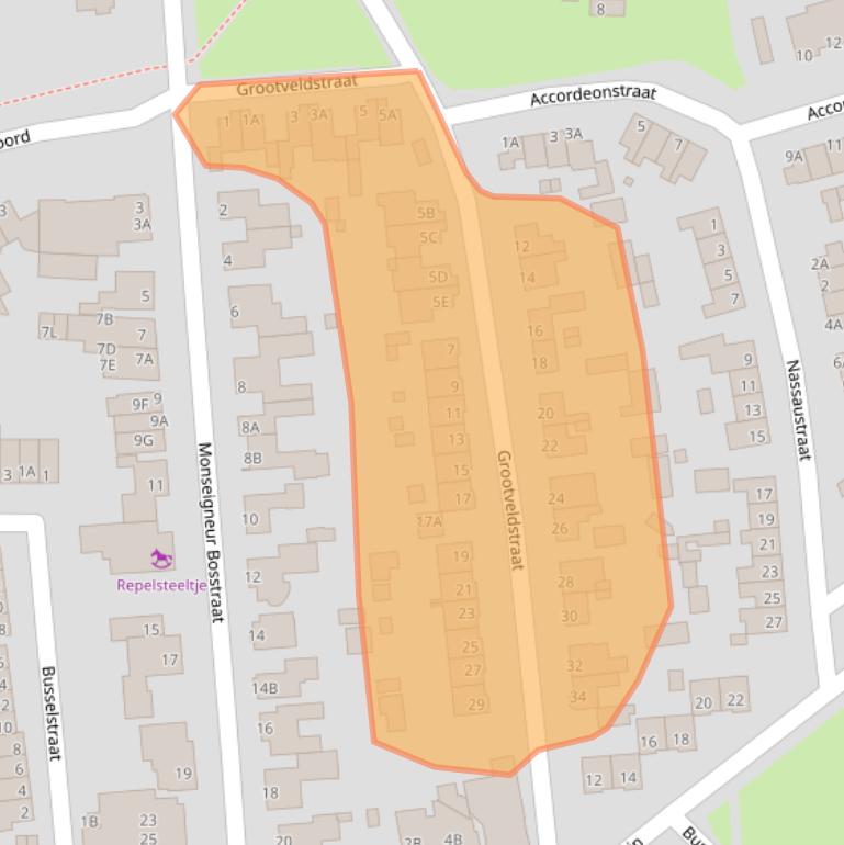 Kaart van postcodegebied 5402EB.