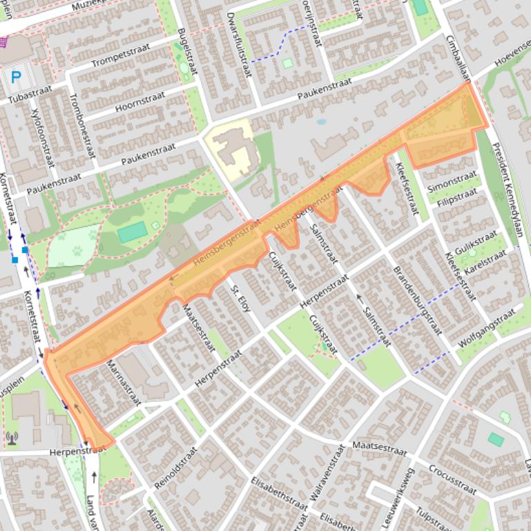 Kaart van postcodegebied 5402ED.