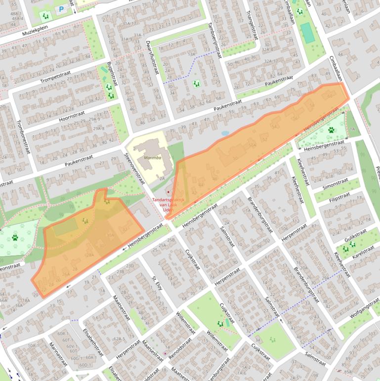 Kaart van postcodegebied 5402EG.