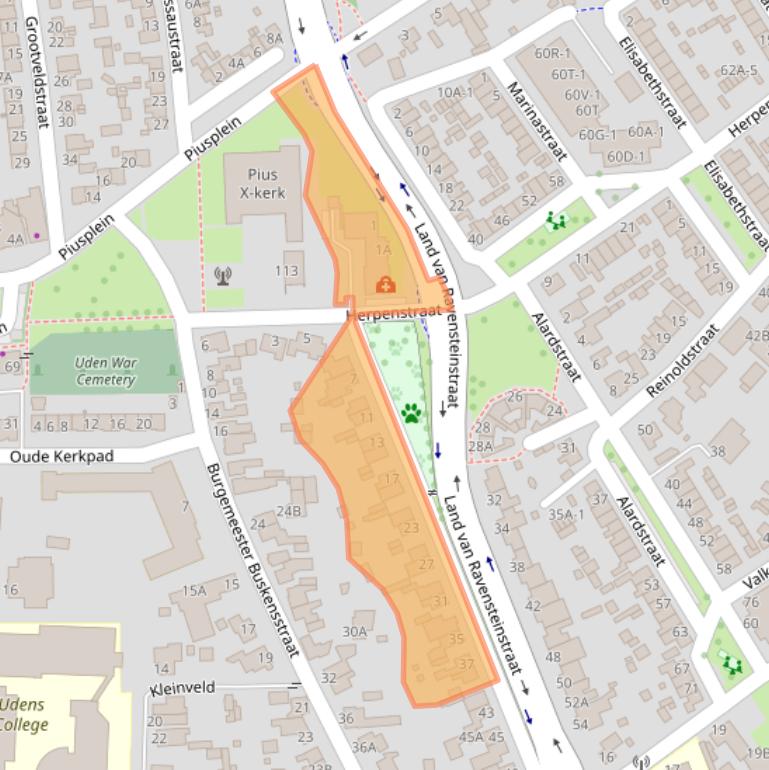 Kaart van postcodegebied 5402EH.