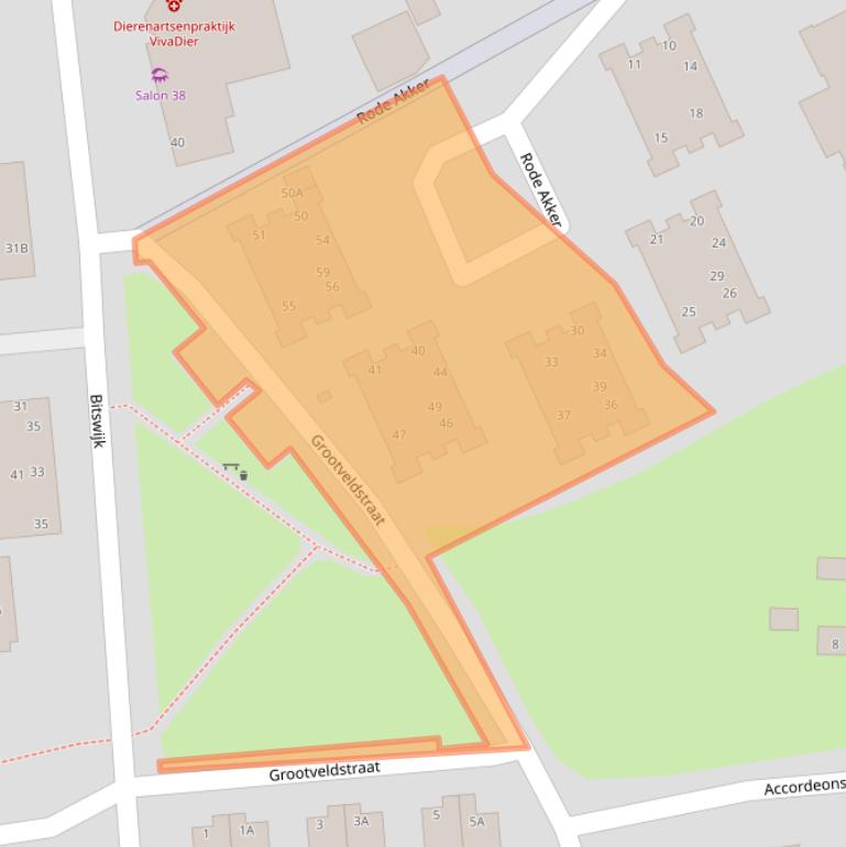 Kaart van postcodegebied 5402EN.