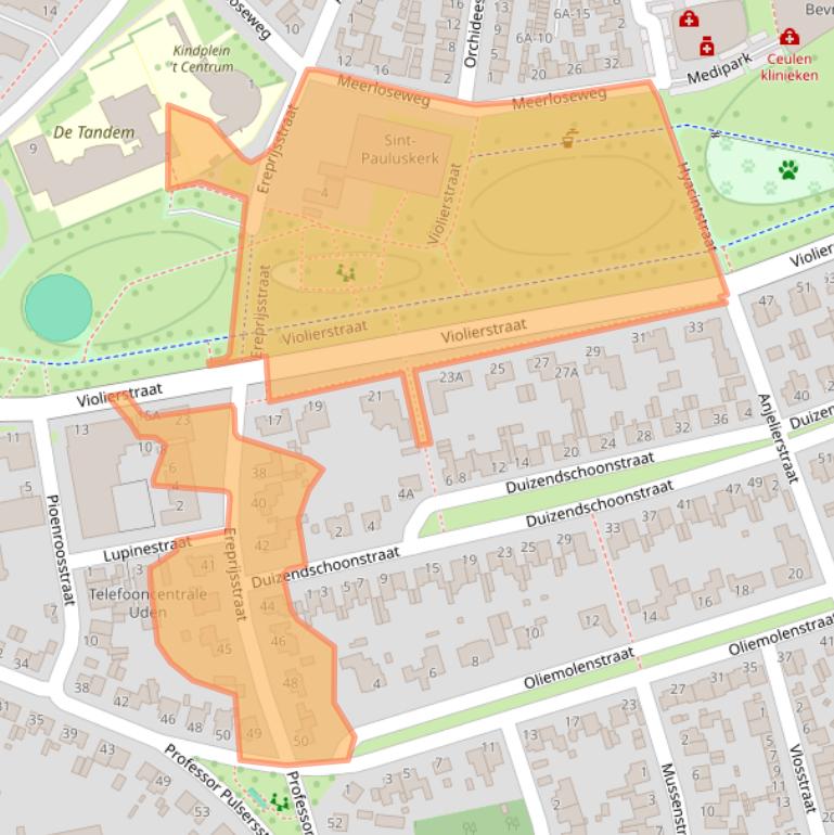 Kaart van postcodegebied 5402GA.