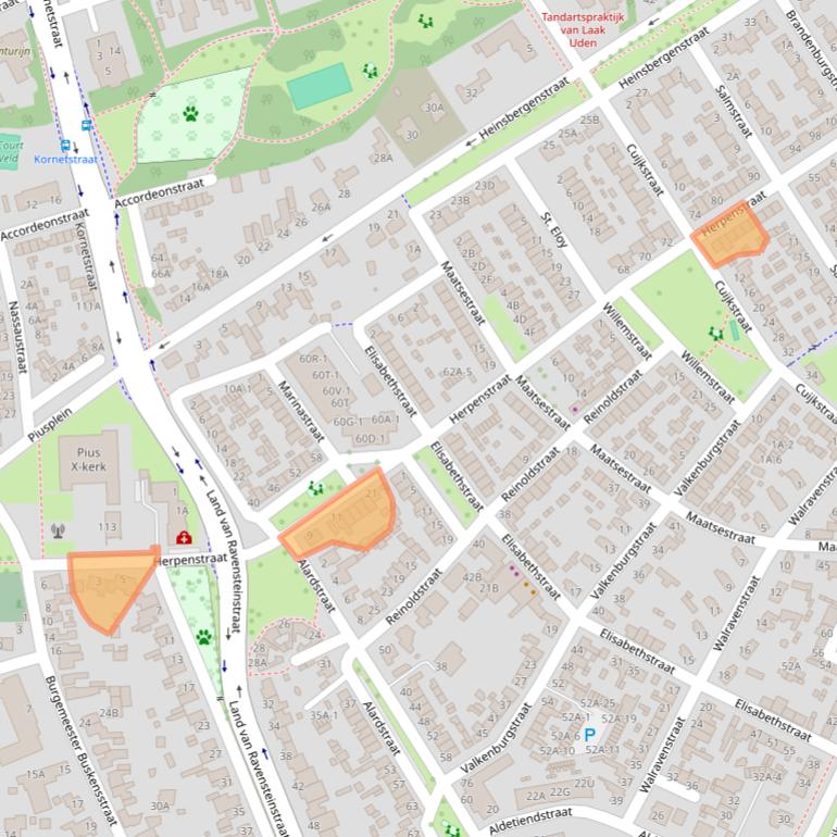 Kaart van postcodegebied 5402KM.