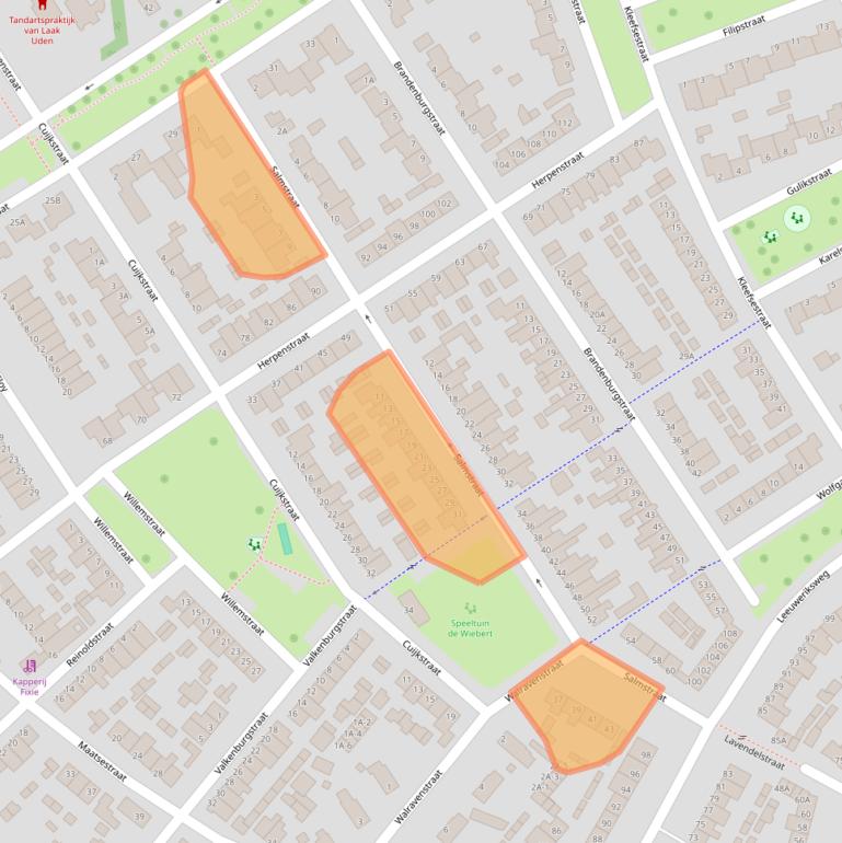 Kaart van postcodegebied 5402KV.