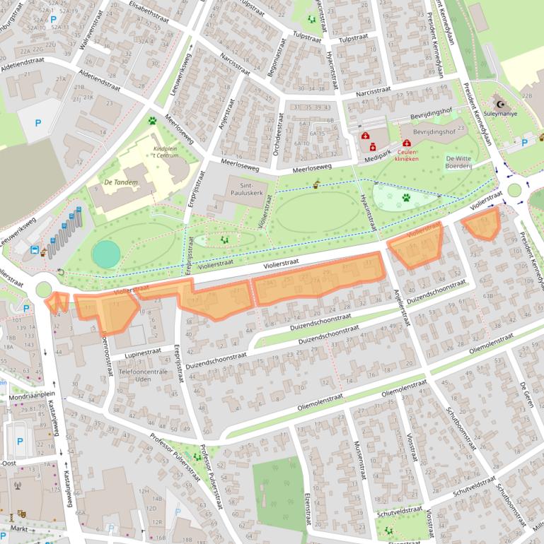 Kaart van postcodegebied 5402LA.