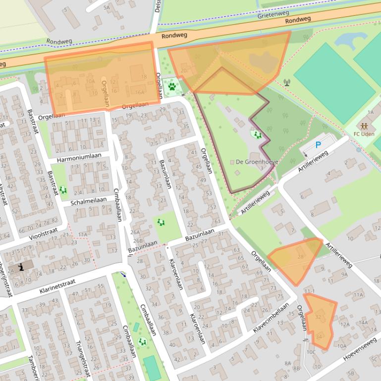 Kaart van postcodegebied 5402PG.