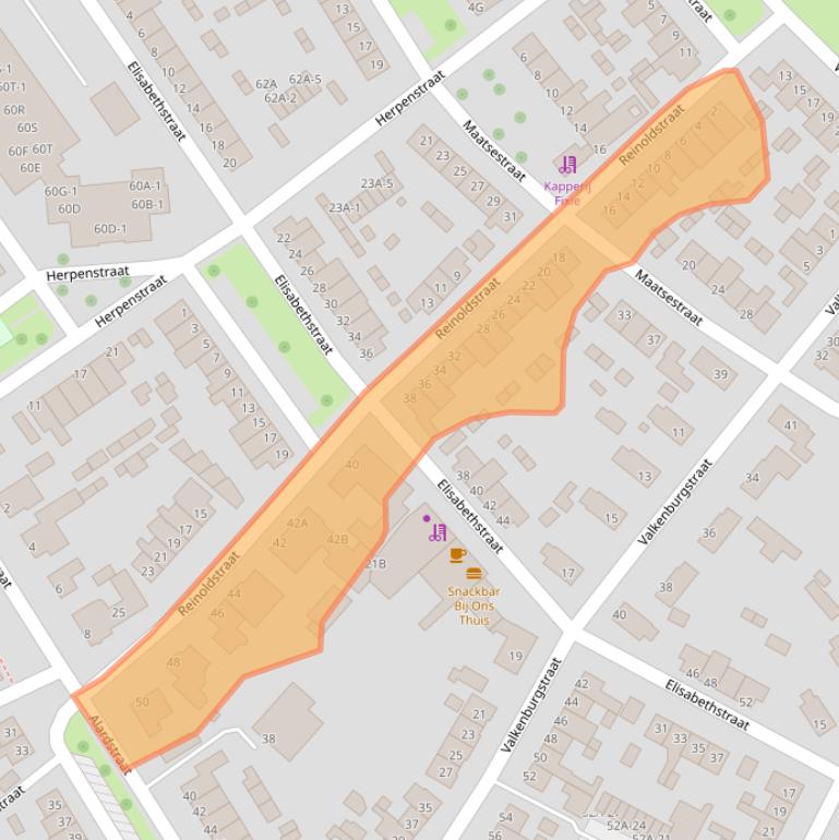 Kaart van postcodegebied 5402VC.