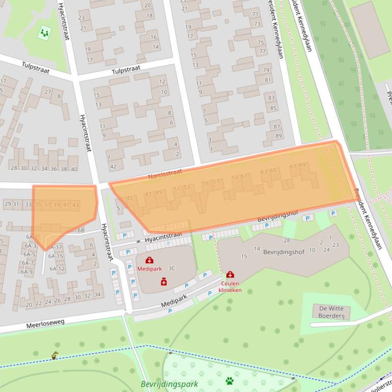 Kaart van postcodegebied 5402XL.