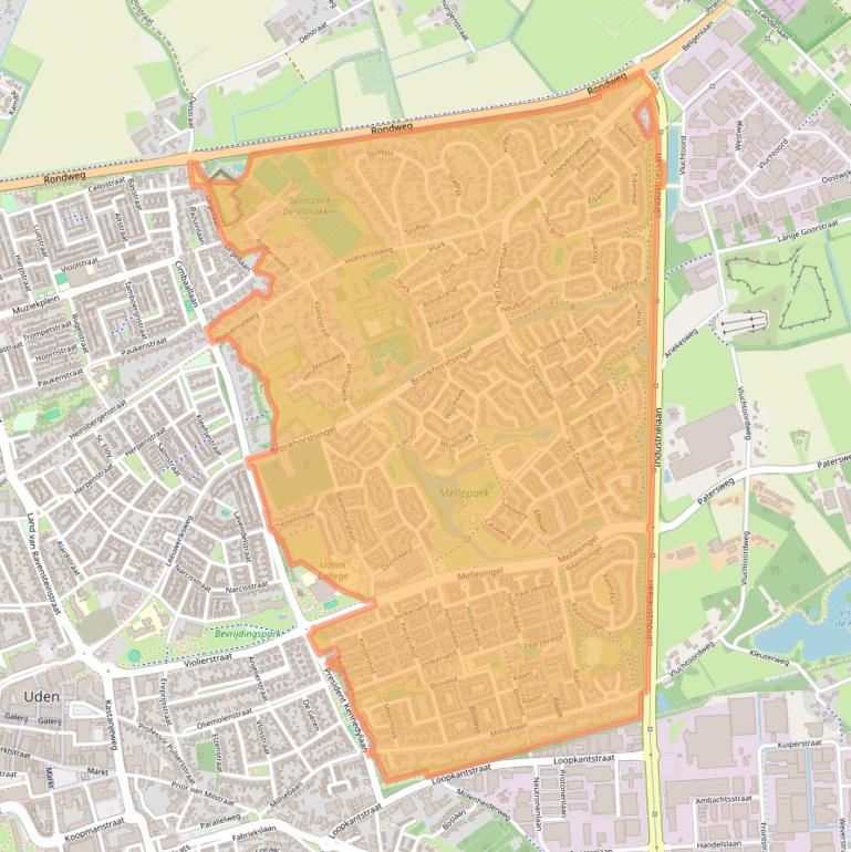 Kaart van postcodegebied 5403.