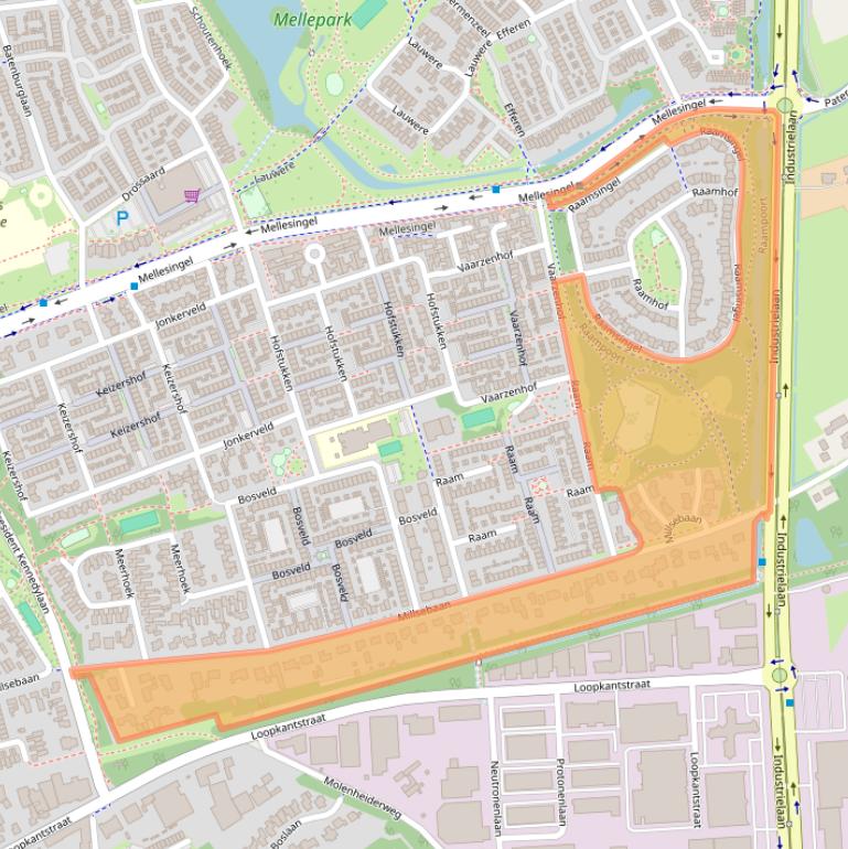 Kaart van postcodegebied 5403AA.